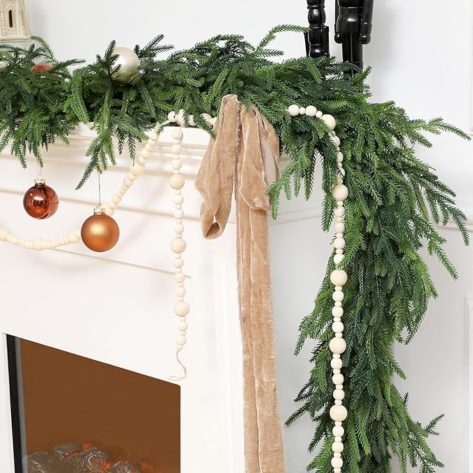 🎄6.5ft Real Touch Norfolk Pine Garland