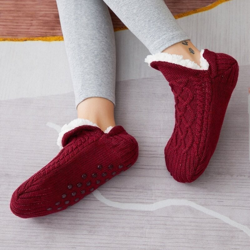 FleeceSox - Fleece-Lined Non-Slip Thermal Slippers Socks