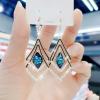 (Summer Hot Sale- 50% OFF) Rhombus Sapphire Earrings- BUY 2 FREE SHIPPING