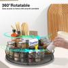 Lazy Susan Turntable Organizer for Cabinet Pantry Kitchen Countertop Refrigerator Cupboard, Pine Wood, 9