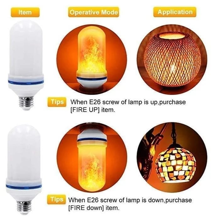 🔥LED Flame Light Bulb With Gravity Sensing Effect &