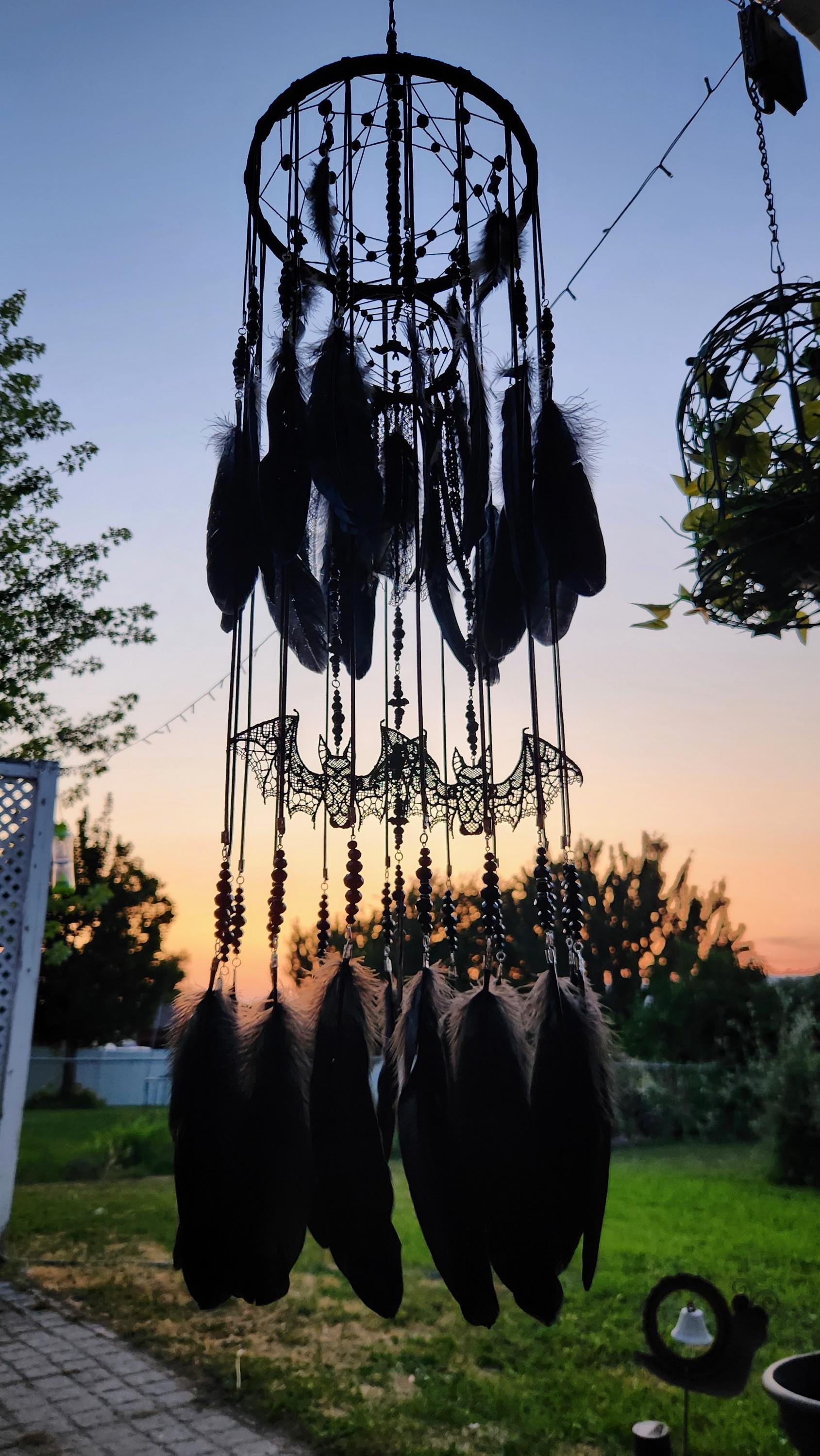 🎁TikTok Last Day Sale - 70% OFF🖤Gothic Black DreamCatcher Mobile with Crystals & Bats🎁Buy 2 Free Shipping