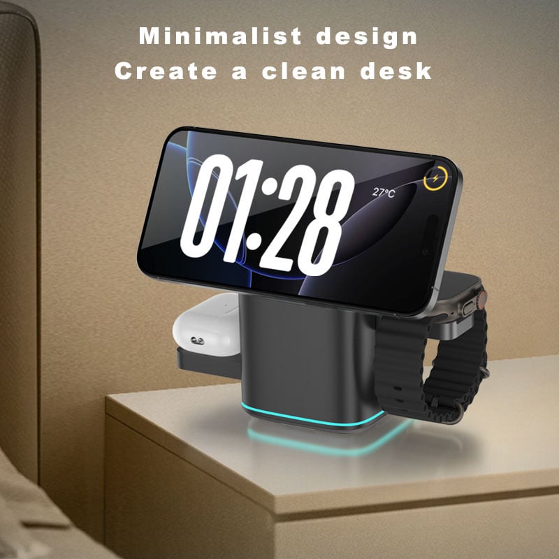 🔥3-in-1 kabelloses Ladegerät - kabelloses Aufladen mehrerer Geräte Touch-Pop-up-Laden🔋