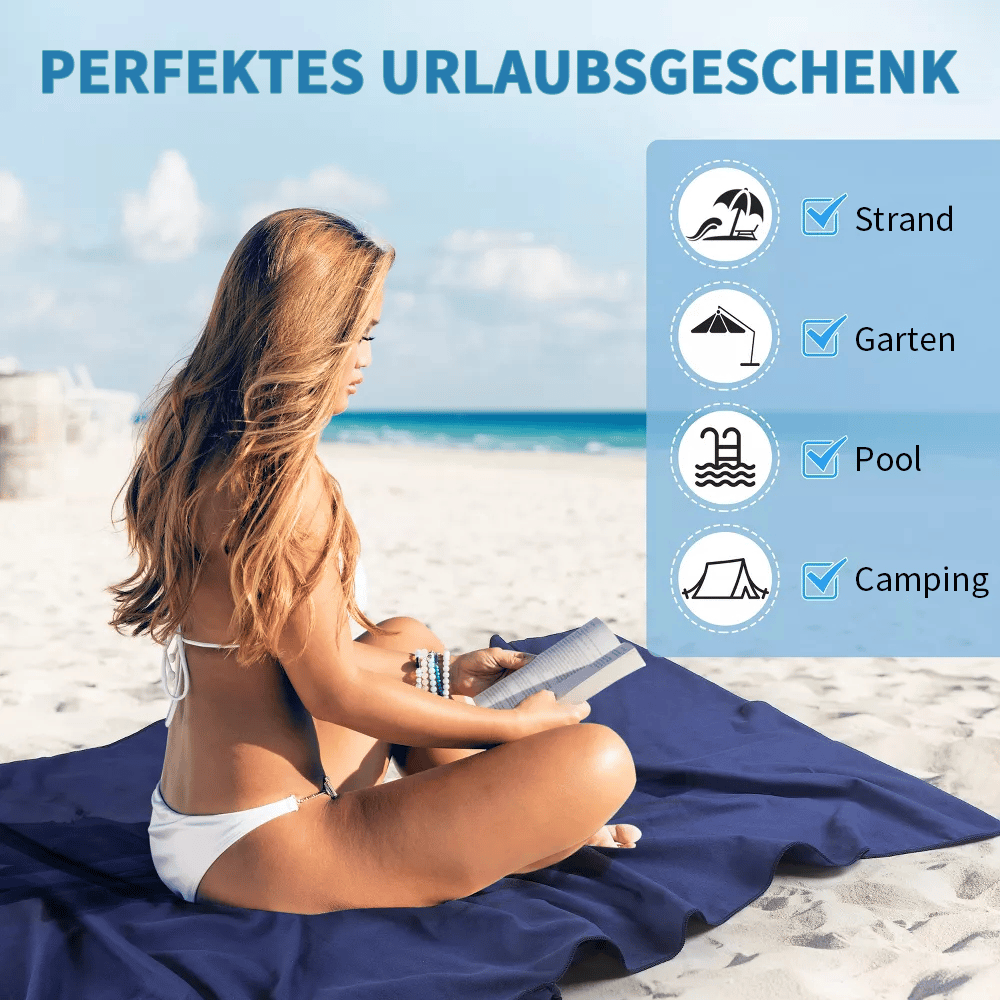 🔥Heißer Verkauf  49% Rabatt🔥Sonnenliege Handtuch in Tasche mit Taschen Lagerung