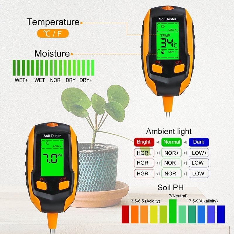 💥LAST DAY SALE 50% OFF💥4-in-1 Soil Moisture Meter Digital⚡BUY 2 FREE SHIPPING