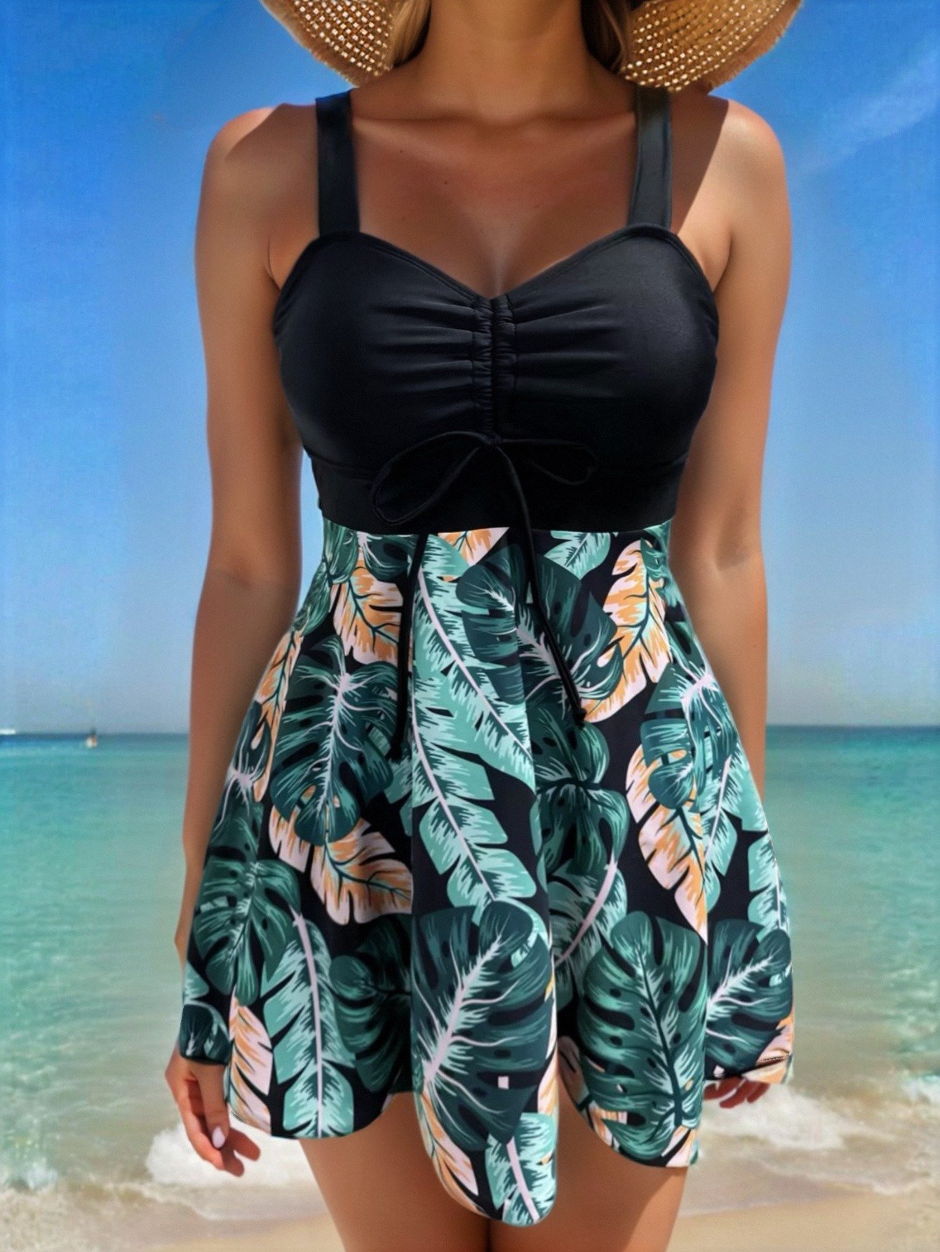 🔥VENTE CHAUDE ÉTÉ 👙Robe de bain col V femme 2025