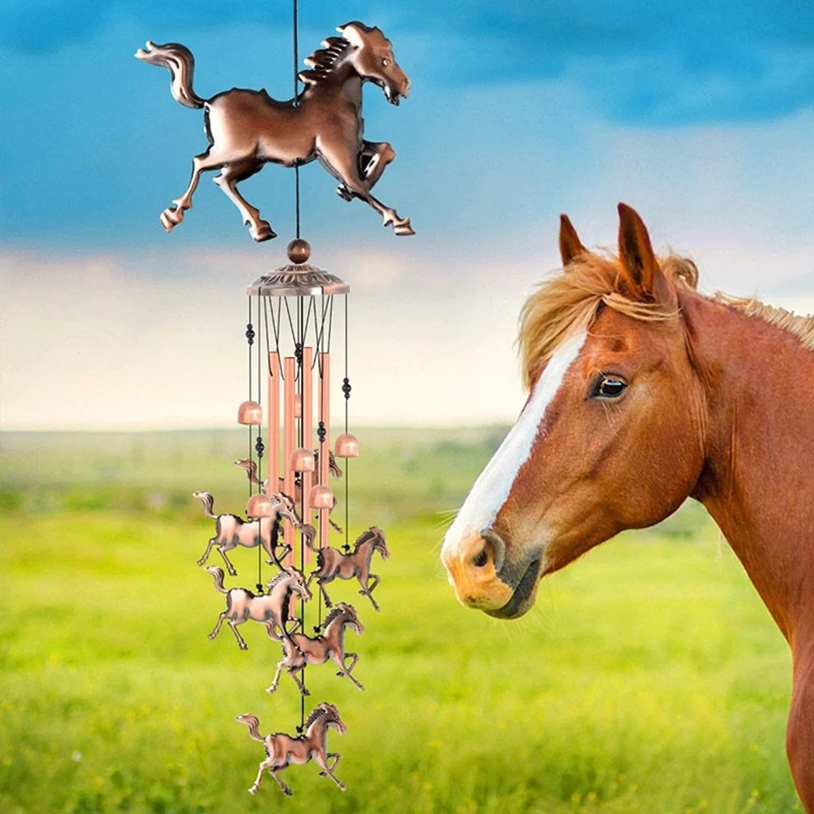 🎐Pure hand-made Copper Horse wind chimes(𝐁𝐮𝐲 𝟐 𝐅𝐫𝐞𝐞 𝐒𝐡𝐢𝐩𝐩𝐢𝐧𝐠)