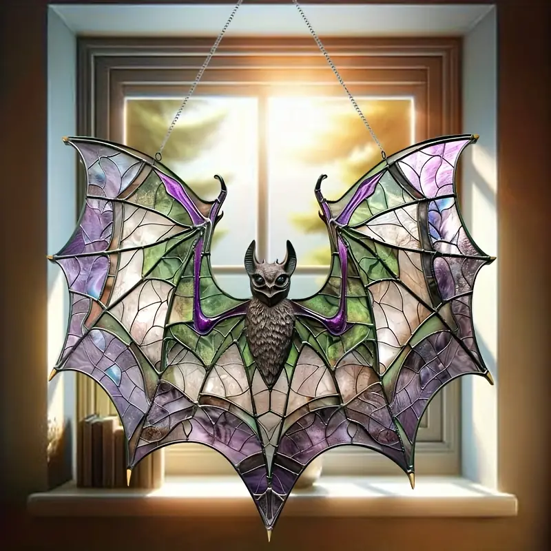 🦇Handcrafted Radiant Bat Window Decor | Halloween & Garden Gift