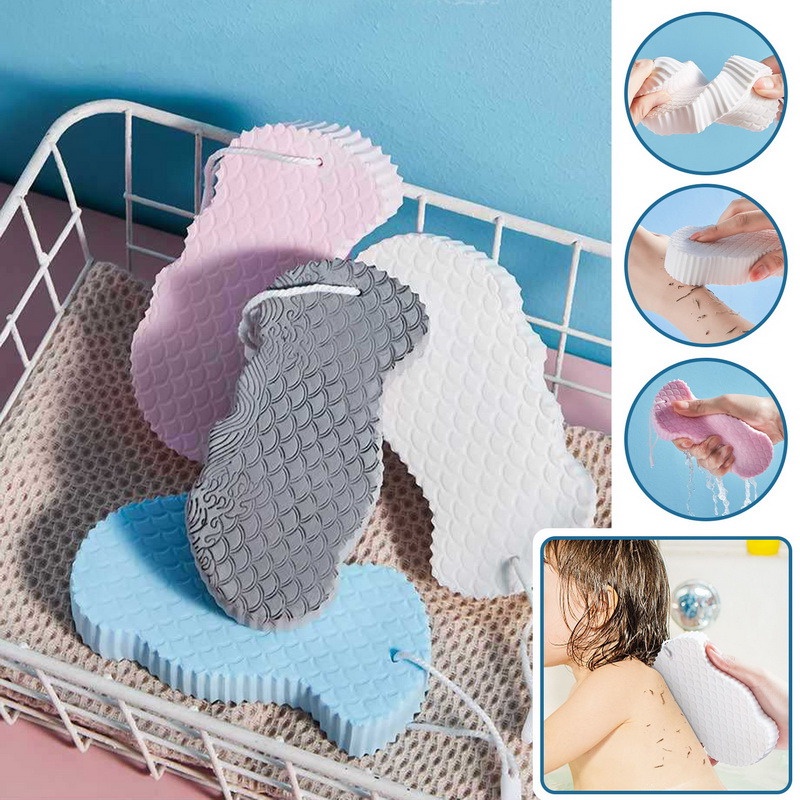 HLW 1Pc Baby Adults Body Soft Sponge Scrubber for Bath Exfoliating Scrub Sponge Skin Cleaner Dead Skin Remover Tool