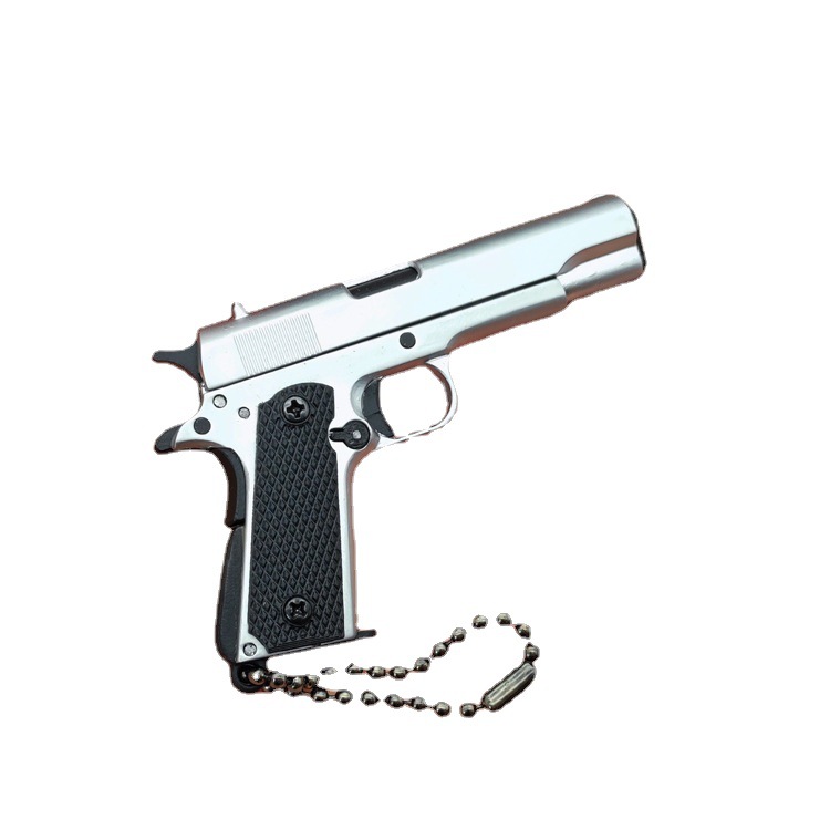 Light color M1911 all -metal gun model toy keychain gift