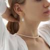 Gold Pearl Necklace, Dainty Gold Necklaces Prom Pearl Choker Necklace 15'' Pearl Necklaces for Women Beachy Necklace Adjustable Pearl Jewelry Bride as Graduation Birthday Mothers Day Gifts