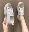 Casual Diamond setting Lace Up Flat shoes