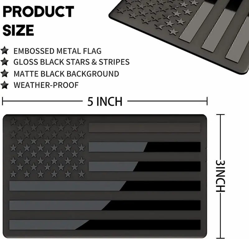 Blackout 3D Metal American Flag Emblem Decal