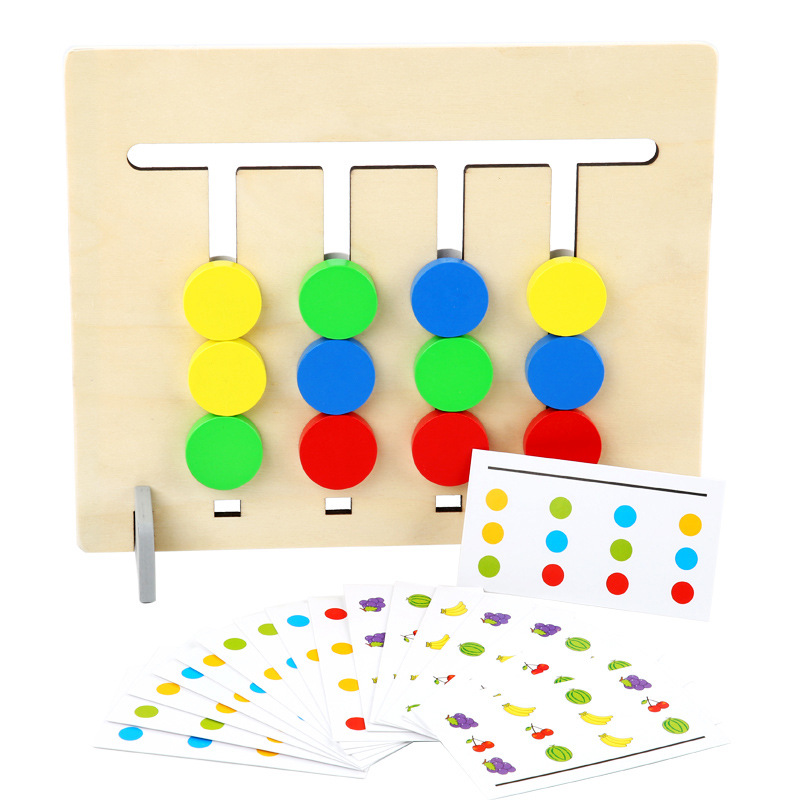 (🔥Last Day Promotion- SAVE 48% OFF)Wooden Sliding Four-Color & Shape Puzzle(BUY 2 GET FREE SHIPPING)