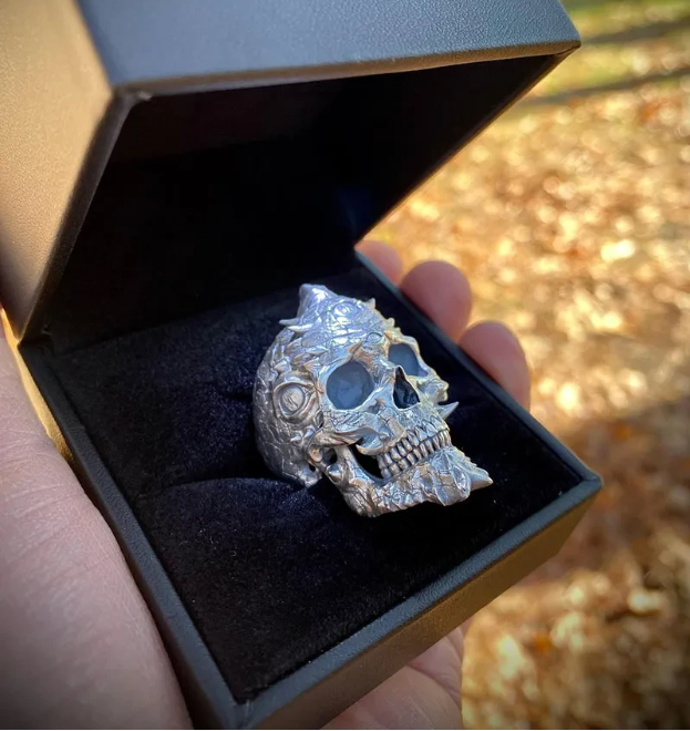 🔥Last Day Promotion 48% OFF-🎁-Death Saves 3Eyed Dragon Skull Ring | Sterling Silver