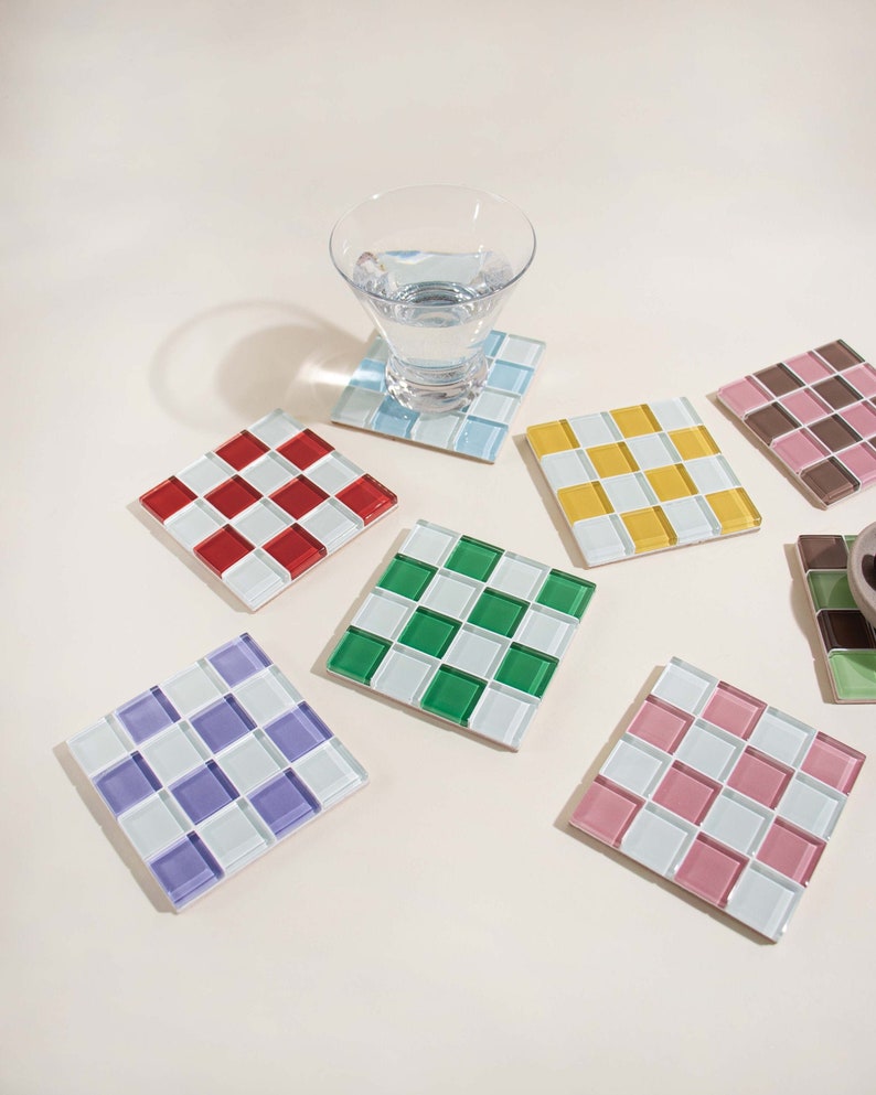 Glass Tile Coaster | Handmade Drink Coaster, Buy 3 Get 1 Free