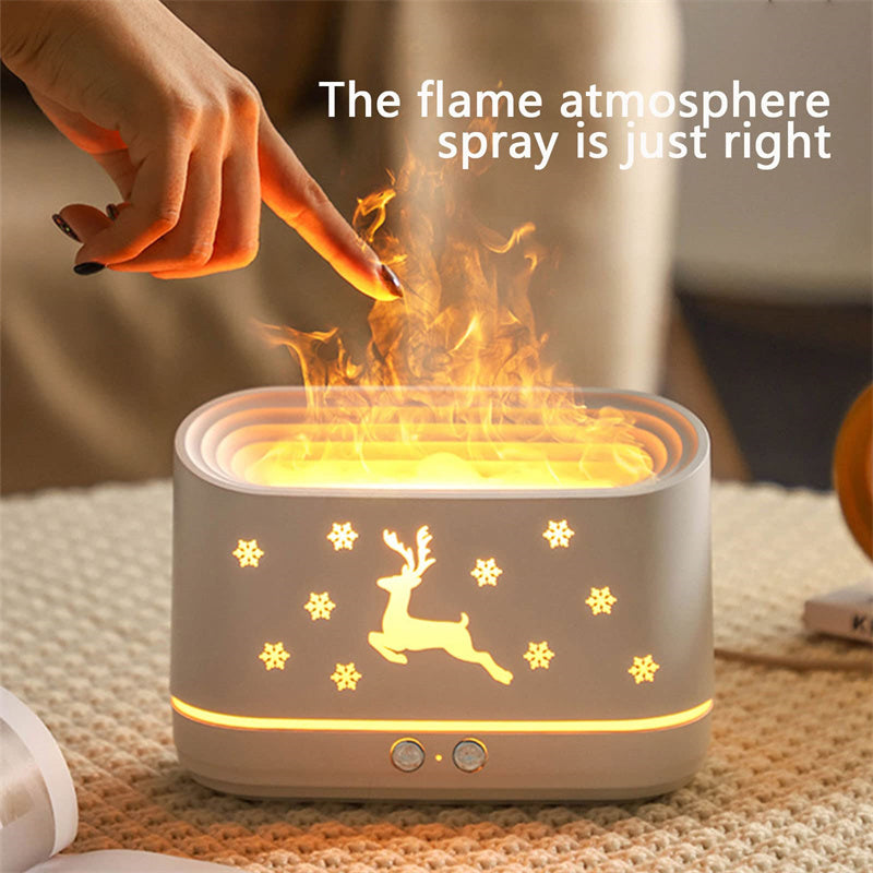 (🎄EARLY CHRISTMAS SALE - 50% OFF) 🎁Elk Flame Humidifier Lamp Christmas Home Decorations