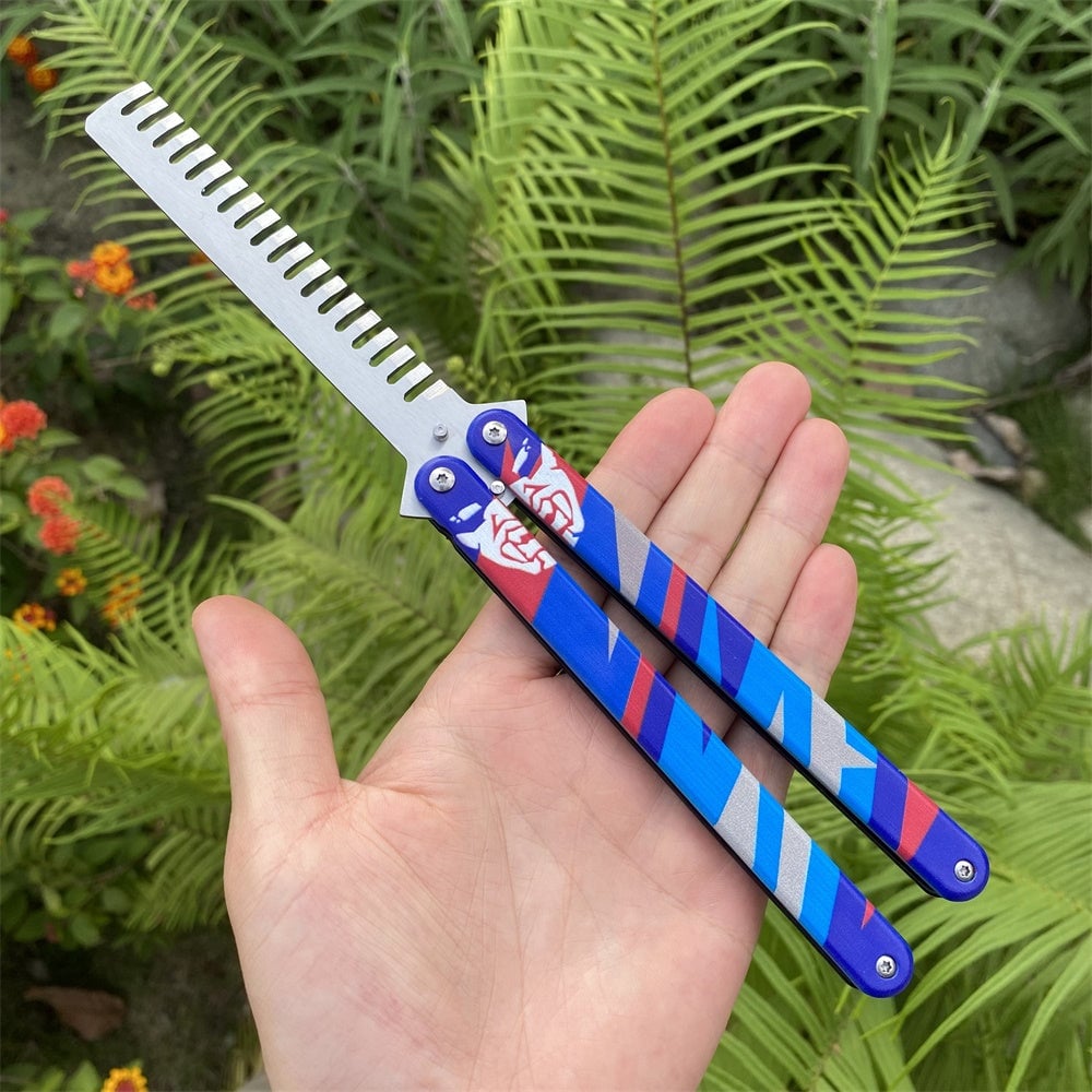 Blunt Blade Stainless Steel Yoru Comb Balisong Butterfly Trainer