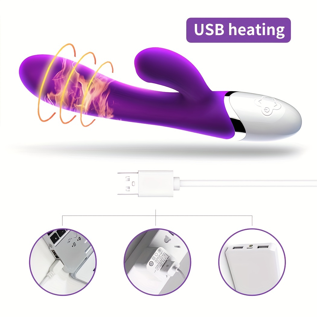 SHEMESIX - Female Masturbation Vibrator - Rabbit Clitoris G-Spot Automatic Telescopic Heating Vibrator