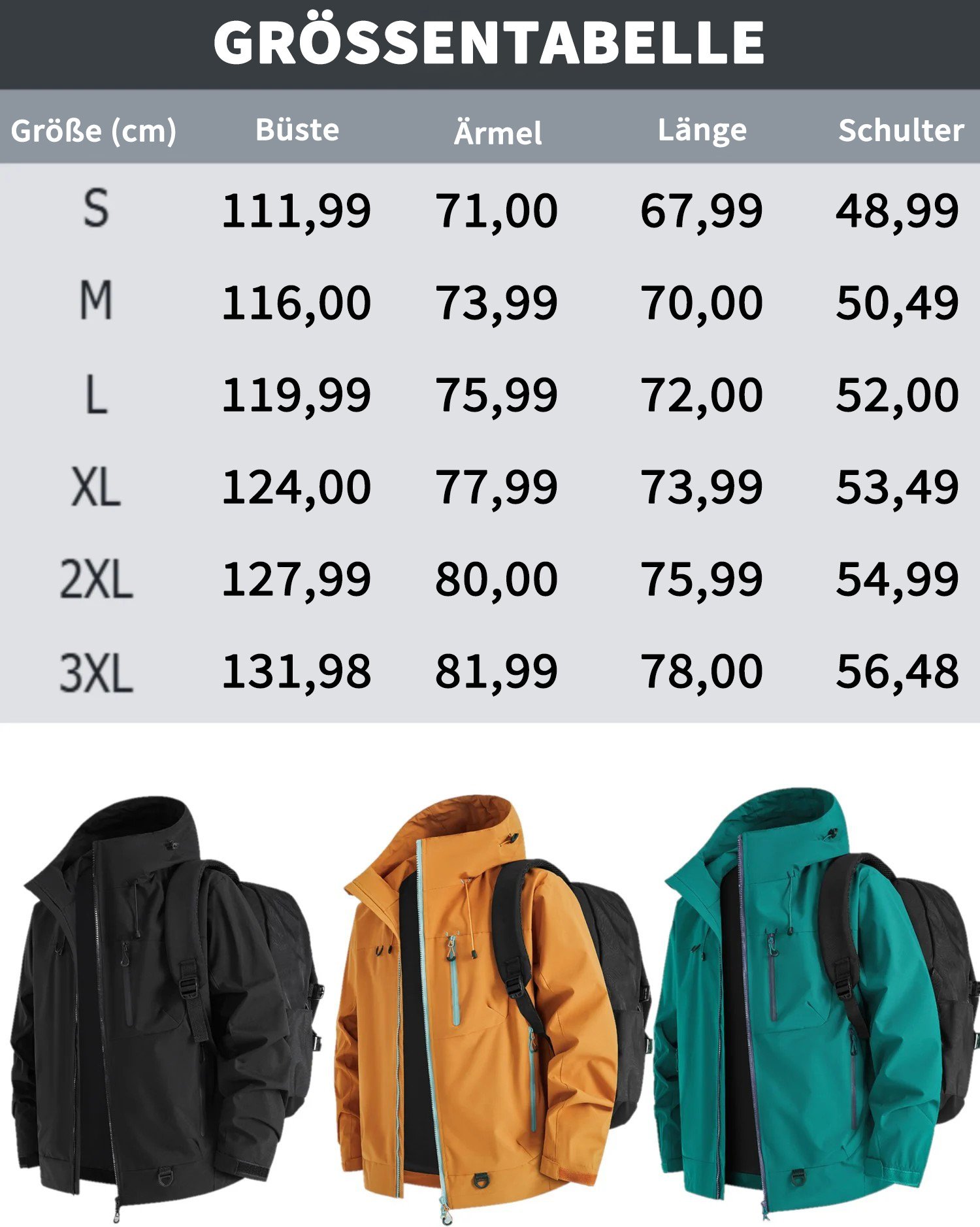 🔥Letzter Tag Verkauf 49% Rabatt🔥Wasserdichte Jacke: Wasserdichte Jacke mit 3D-Schnitt