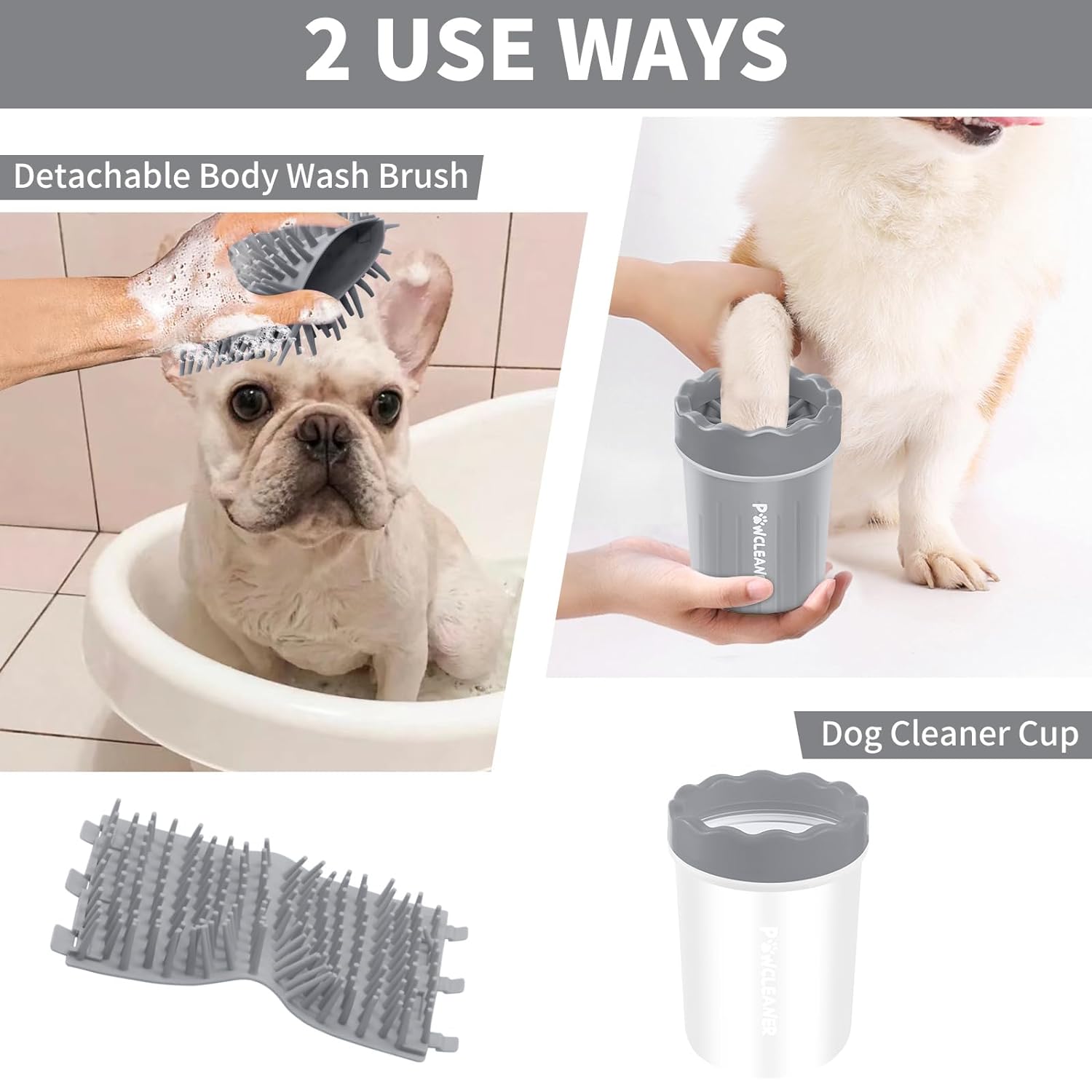 Dog Paw Cleaner, Washer, Buddy Muddy Pet Foot Cleaner for Small Medium Large Breed Dogs/Cats (with 3 absorbent towel)