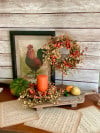 🍁Fall Harvest Sale: 60% OFF! Fall Berry Candle Wreath Ring, Fall Bittersweet Wreath, Thanksgiving Table Accent, Harvest Decor