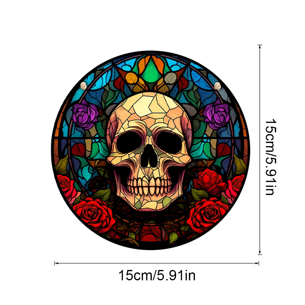 (🎉Last Day Promotion 50% OFF) Handmade Skull Stained Glass Window Hangings