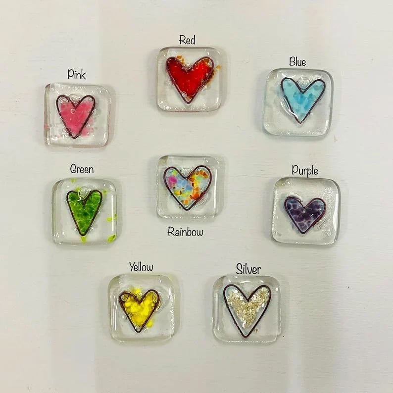 (🌲EARLY CHRISTMAS SALE - 50% OFF) Fused Glass Heart Pocket Token - Buy 6 Get Extra 20% OFF & Free Shipping