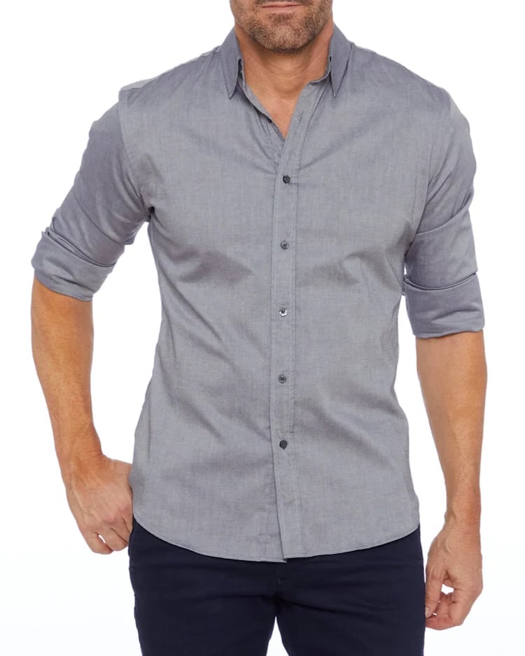 Oxford Stretch Zip Shirt (Buy 2 Free Shipping)