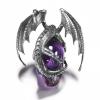 🔥Last Day 50% OFF - Silver Carved Crystal Skull Dragon Necklace
