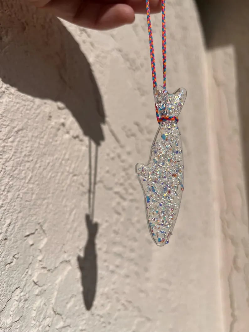 🔥LAST DAY🐟️Handmade Stained Glass Sardine Suncatcher!