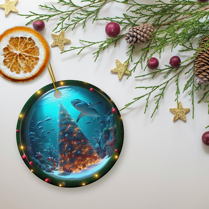 3D Shark Habitat Christmas Ornament