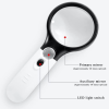 Handheld magnifying glass 3 LED lights 3X 20X HD lens