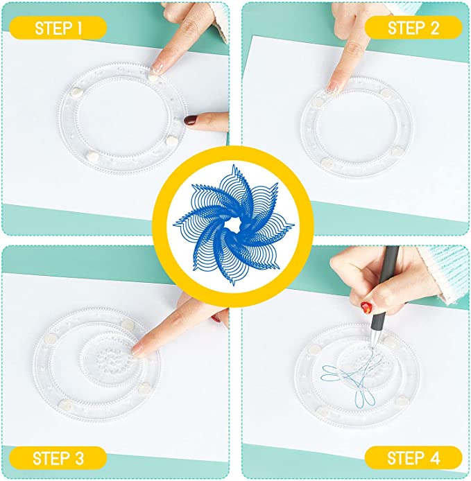 Christmas Hot Sale 48% OFF🎄Spiral Art Clear Gear Geometric Ruler👍BUY 4 GET 3 FREE(7 PCS)&FREE SHIPPING