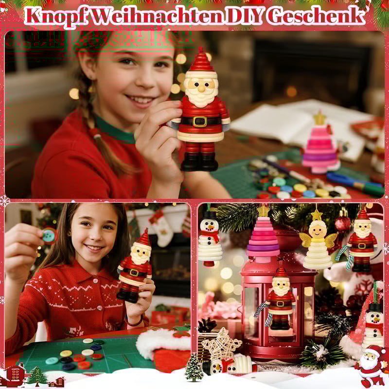 ☃️ DIY-Knopf-Schneemann-Ornament-Kit- schnell versendet