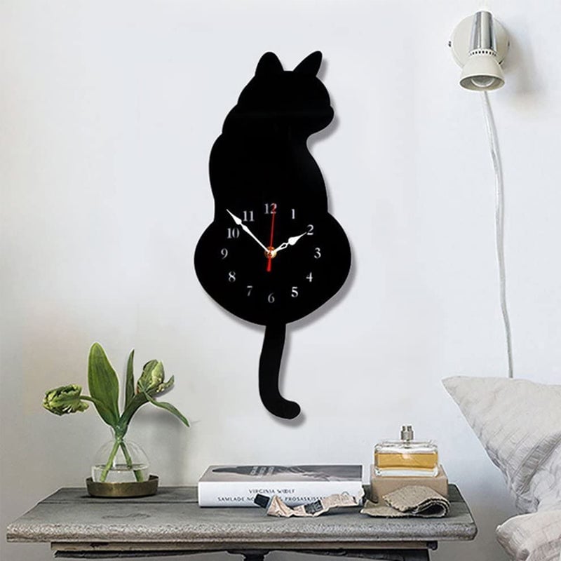 (❤️Early Christmas Sale-50% OFF❤️)Nordic Cat Wagging Tail Wall Clock