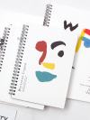 Abstract Face Print Spiral Notebook 1 pack