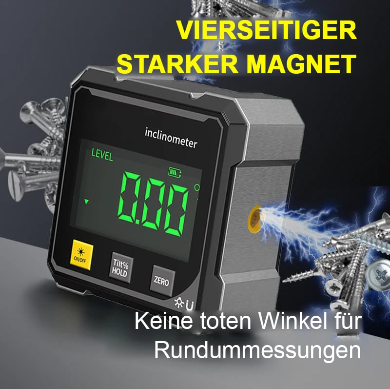 🔥Heißer Verkauf - 49% Rabatt📐 4-seitiger magnetischer digitaler Winkelmesser mit Laser
