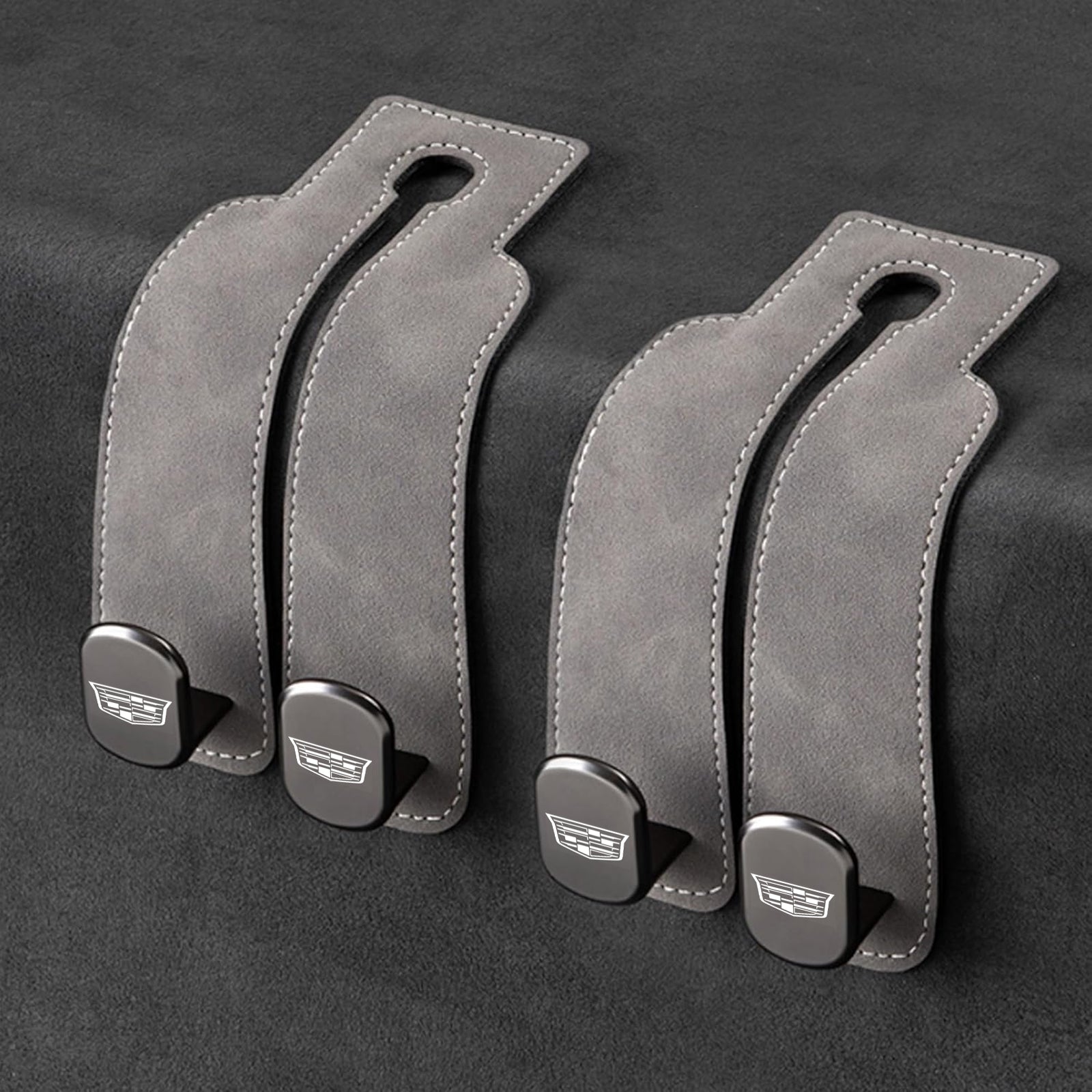 TwinHook Leather Car Headrest Hangers