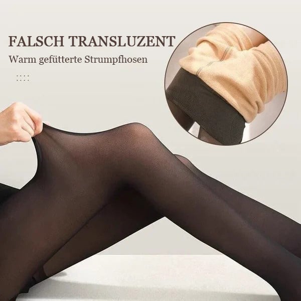 🎁Makellose Beine imitierte elastische Strumpfhosen, gefüttert mit warmem, durchscheinendem Plüsch