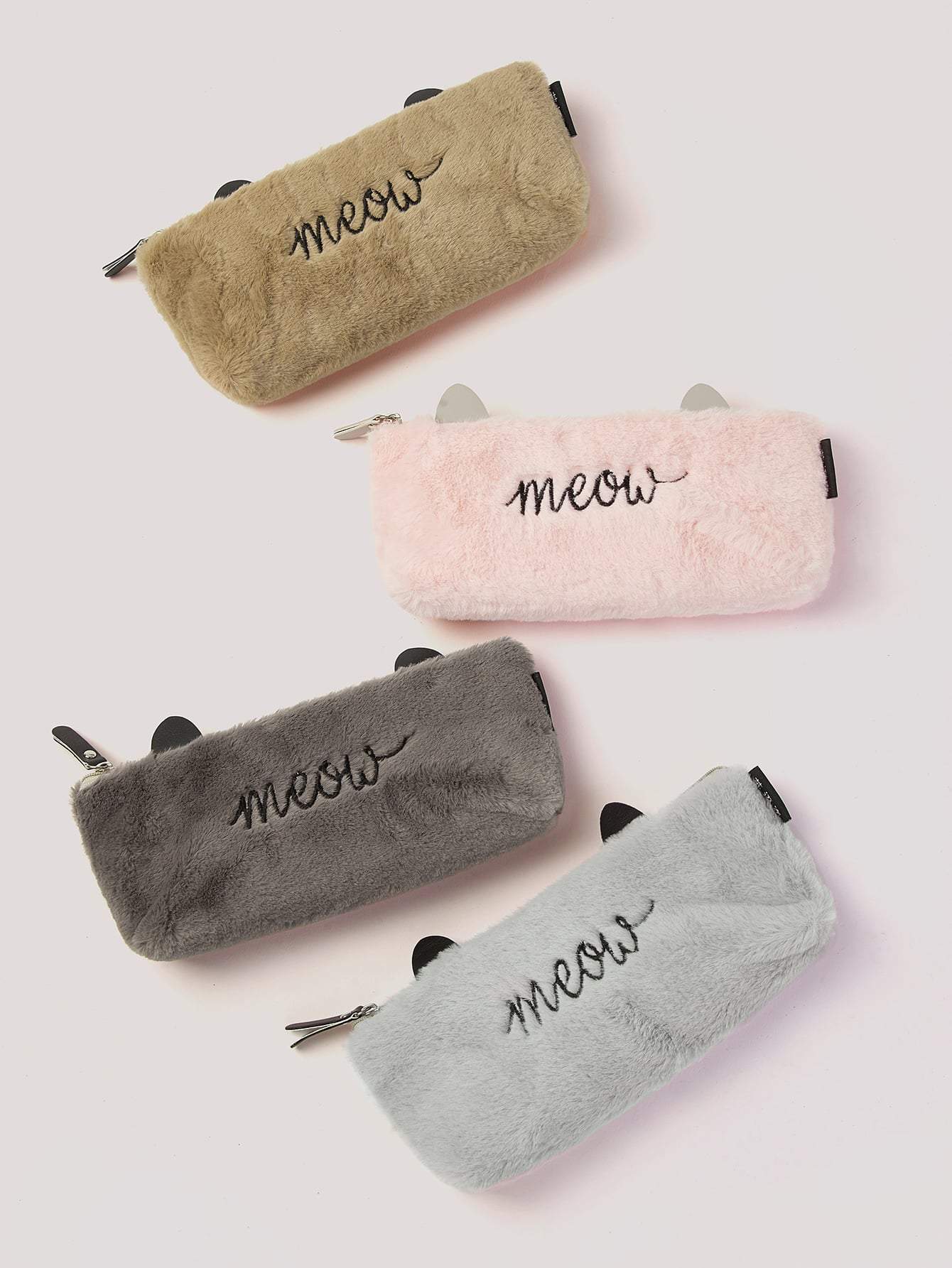 Random Embroidery Plush Pencil Case 1pc