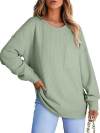 Women's casual round neck loose long sleeve T-shirt