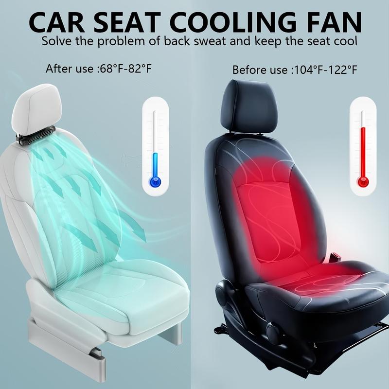 🎁TikTok Last Day Sale - 70% OFF🎉Car Seat Fan USB Plug-in Dual Turbo High Wind Power Car Interior Rear Pillow Car Fan