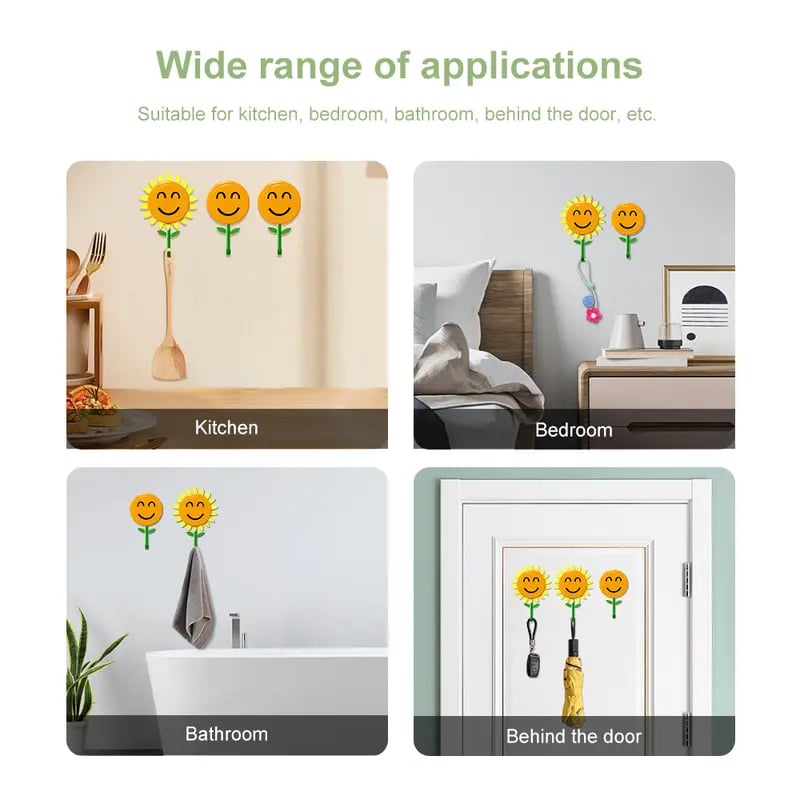 🌻Smiling Sunflower Wall Hook – Easy Wall Storage Hack for Key