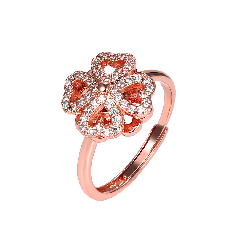 (🎄CHRISTMAS HOT SALE-48% OFF) Four Leaf Diamond Spin Ring(BUY 2 GET FREE SHIPPING TODAY!)