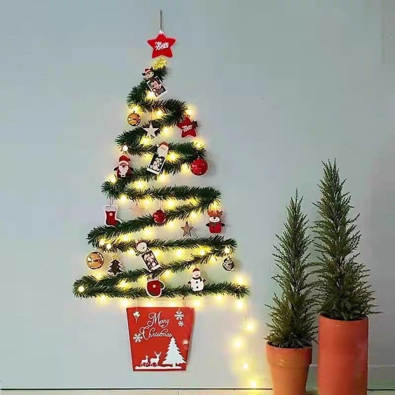 🔥Last Day Promotion 48% OFF-🎄-DIY Wall Mounted Christmas Trees with Light✨