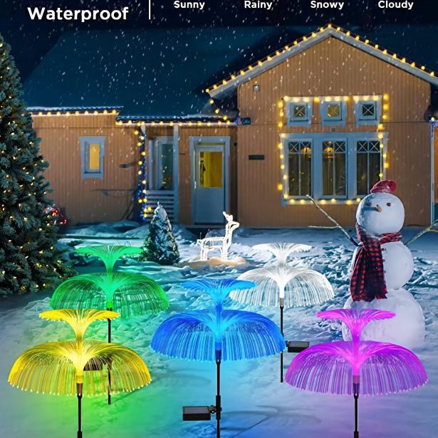 Solar-Powered LED Garden Fiber Optic Lights