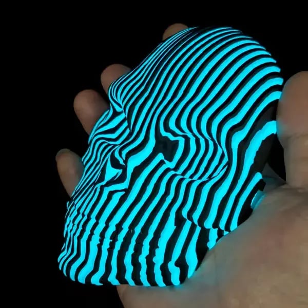 🎁Last Day Sale - 70% OFF🎉Halloween Decor-3D Printed Luminous Quantum Skull , Glow in The Dark Quantum Skeleton Head