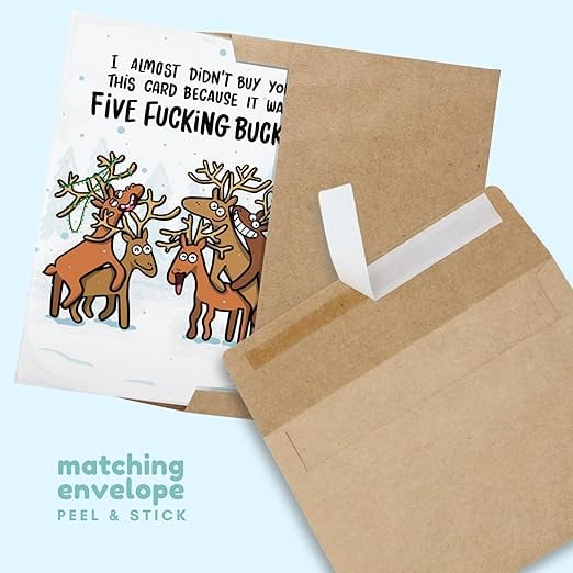 🎁🎅🏼Funny Christmas Card for Men or Women - Hilarious Holiday Card for Best Friend
