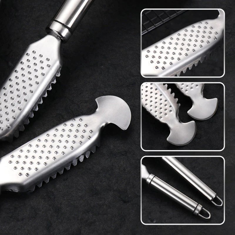 💥LAST DAY SALE 50% OFF💥2-in-1 Stainless Steel Fish Scaler + Ginger Grater
